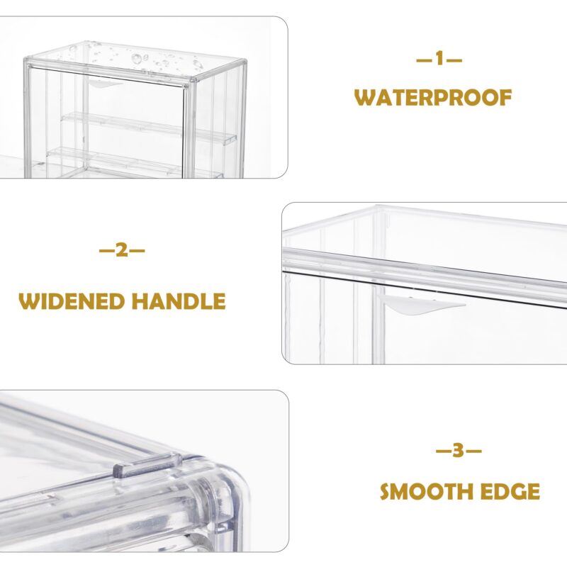 3-Layer Acrylic Display Case with Magnetic Door (2-Pack)