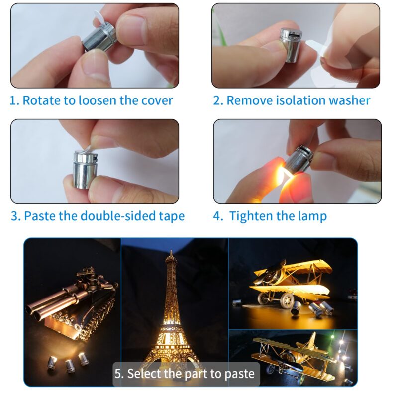 10-Pack Mini LED Spotlights, Battery Powered (Warm White)