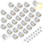 30pcs Miniature LED Lights, Warm White & Cool White Mini Electric Micro Tiny Small Lights Battery Operated with 15pcs Batteries for Crafts Dolls House Paper Lantern Decoration Dollhouse Accessories