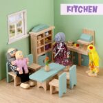 35-Piece 1:12 Dollhouse Furniture Set with Figures