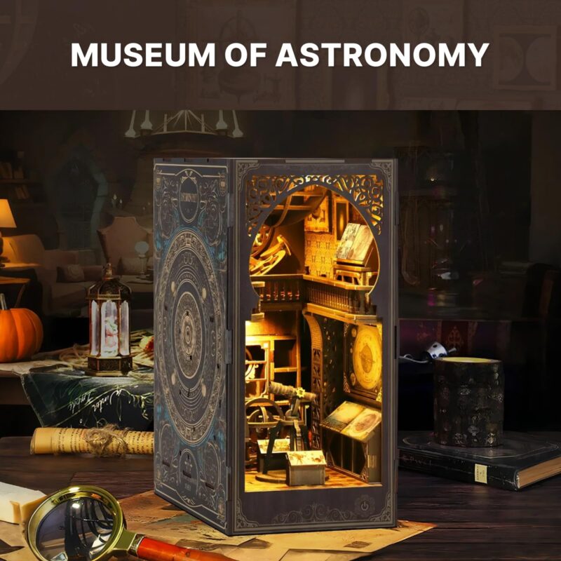 KaayeeWood Astronomy Museum DIY Book Nook Kit with LED