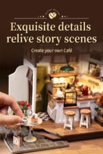 rowood No.17 Cafe DIY Miniature House Kit with LED