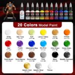 20-Color Model Paint Set with Brushes & Thinner