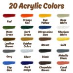 20-Color Model Paint Set with Brushes