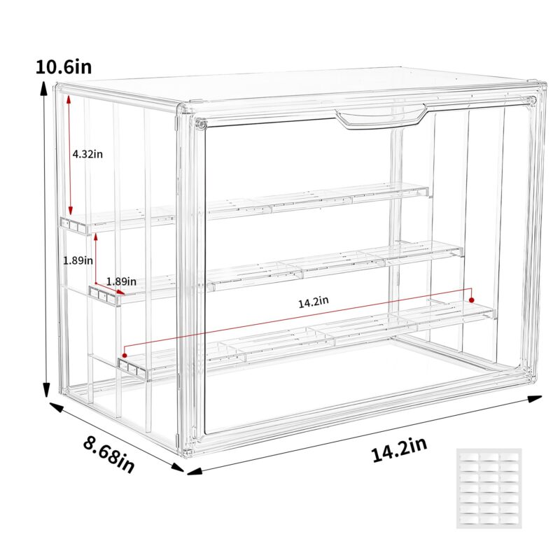 4-Layer Acrylic Display Case with Magnetic Door
