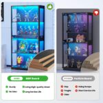 4-Tier Glass Display Cabinet with LED Lights (Black)