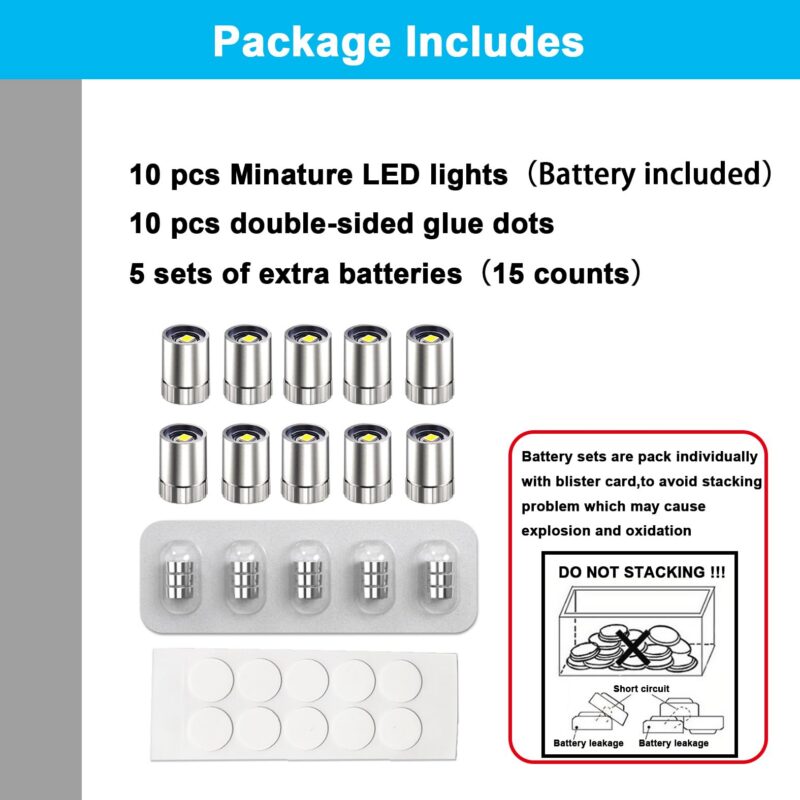 10-Pack Miniature LED Lights, Battery Powered (Color-Changing)