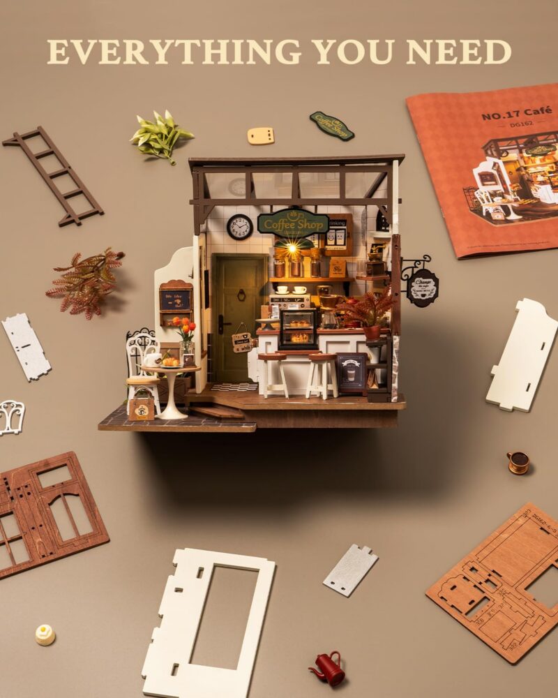 Rolife Coffee Shop DIY Miniature House Kit with LED