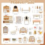 36-Piece Dollhouse Furniture Set (Beige)