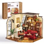 Rolife DIY Miniature House Kit for Adults, Mini Wooden Dollhouse Kit, Tiny House Diorama Building Kits-Birthday Christmas Craft Hobbies Gift for Teens Kids (Catherine's Living Room)