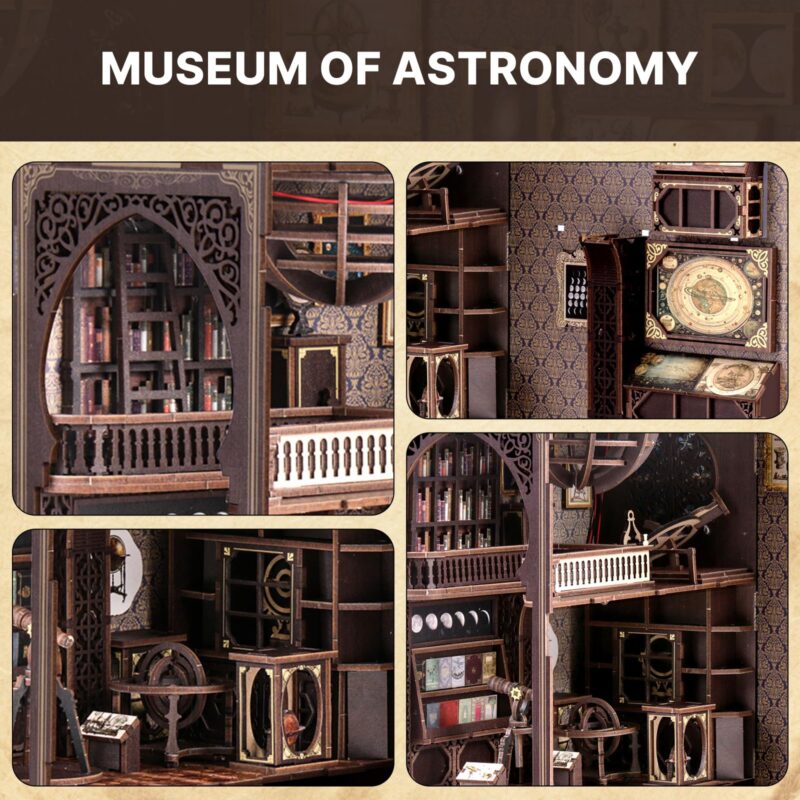 KaayeeWood Astronomy Museum DIY Book Nook Kit with LED