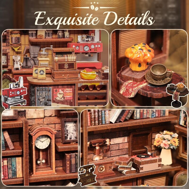 Cutebee Corner Coffee Shop DIY Book Nook Kit