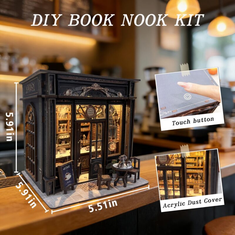 Coffee Shop DIY Book Nook Kit with LED