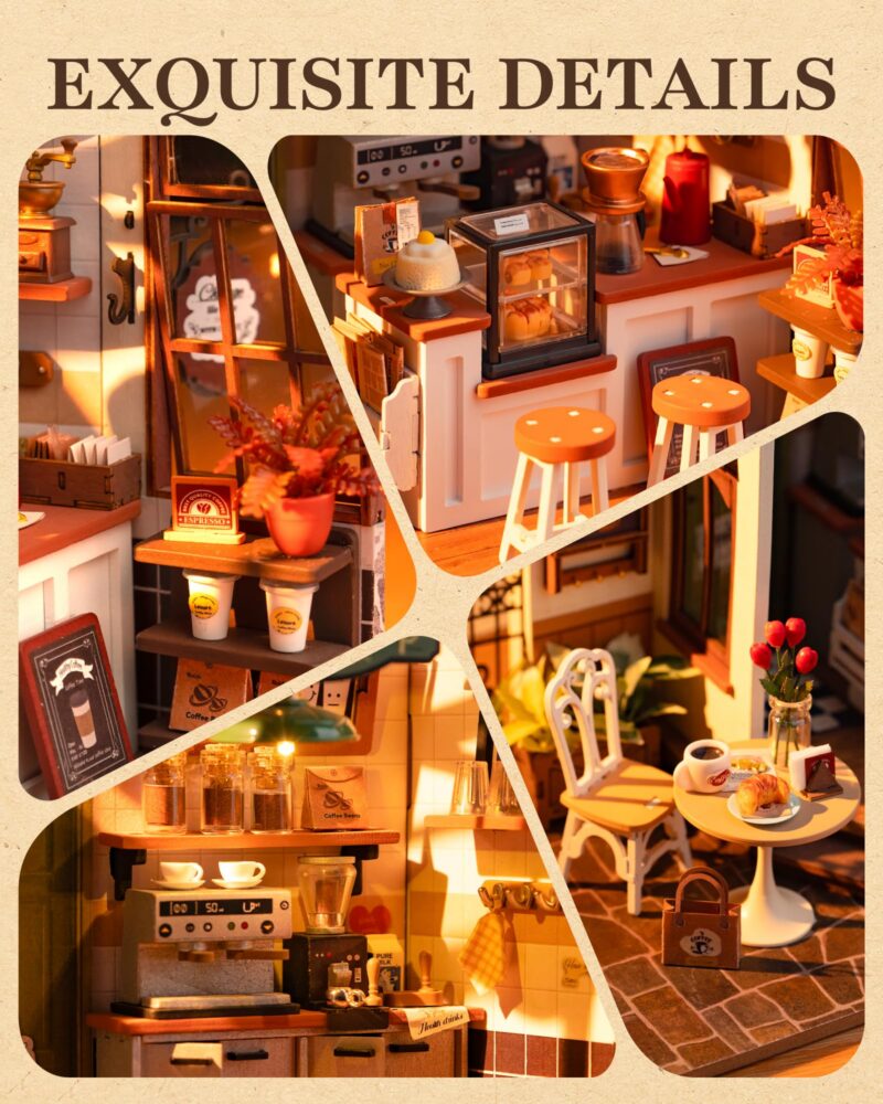 Rolife Coffee Shop DIY Miniature House Kit with LED