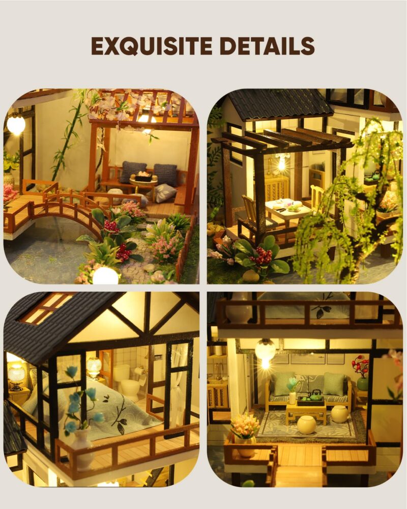 Flybean Japanese House DIY Miniature House Kit with LED