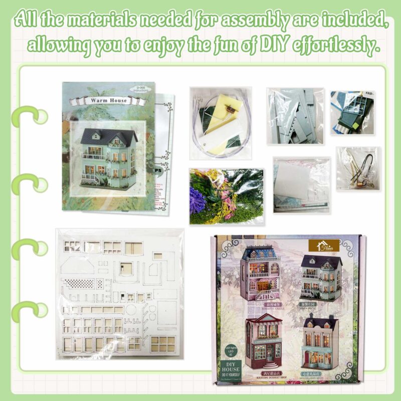 Flever Warm House DIY Dollhouse Kit with Furniture