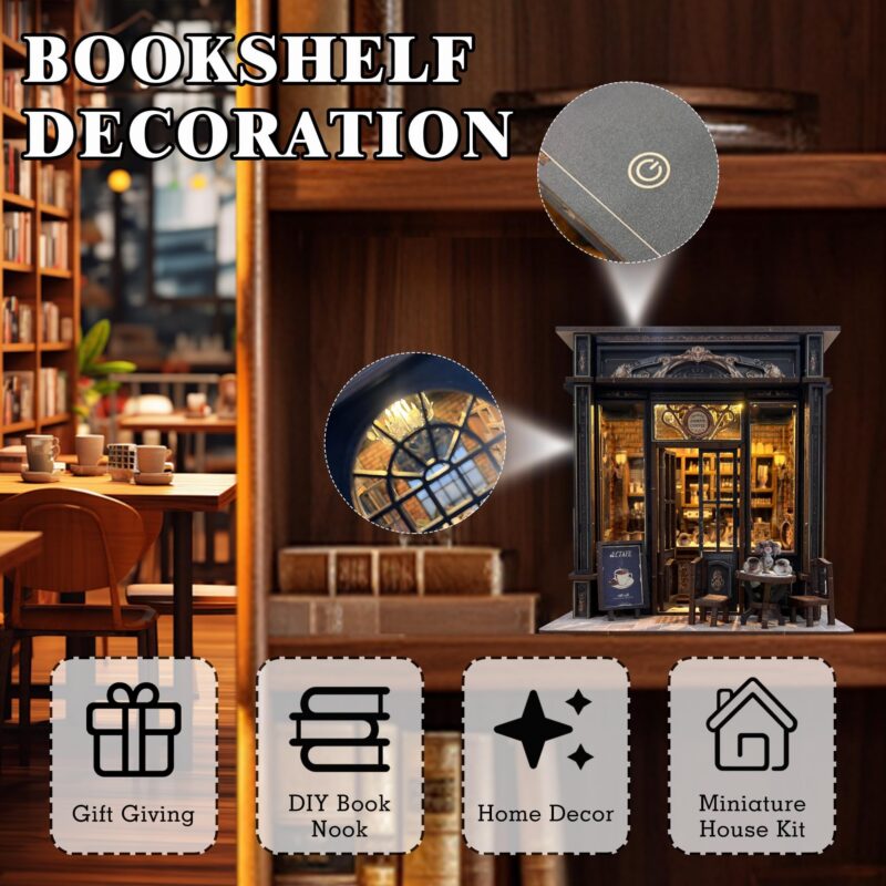 Coffee Shop DIY Book Nook Kit with LED
