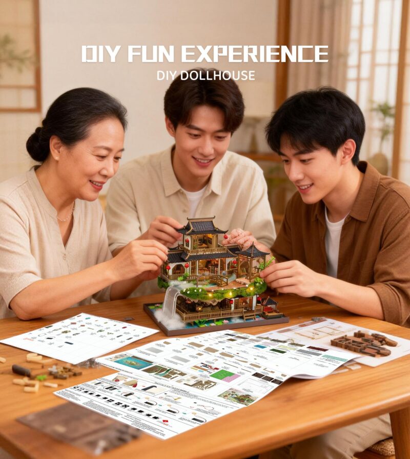Spilay Fairyland DIY Miniature House Kit with Music Box