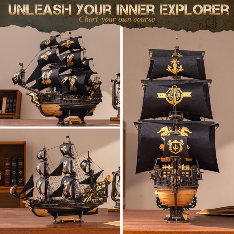 Rokr Seahorse Barque 3D Wooden Puzzle (603 Pcs)