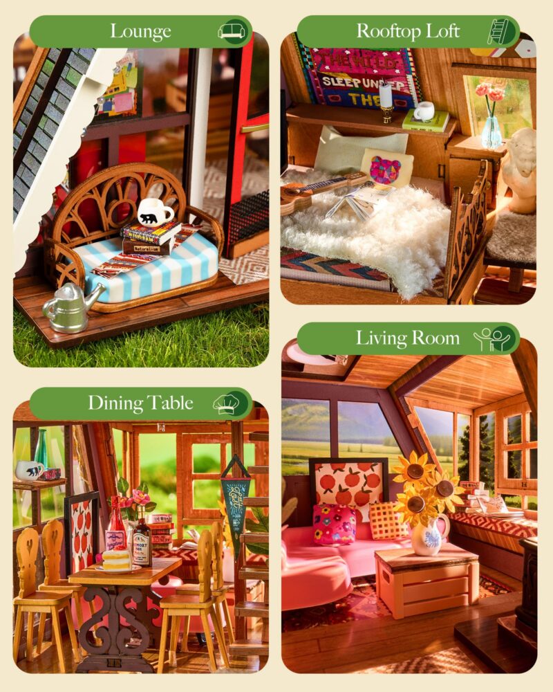 Rolife A-Frame Cabin DIY Miniature House Kit