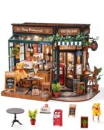 Rolife DIY Miniature House Kit for Adults, Tipsy Restaurant Mini Wooden Dollhouse Kit, Bakery Tiny House Diorama Building Kits-Birthday Craft Home Decor Hobbies Gift for Teens Kids
