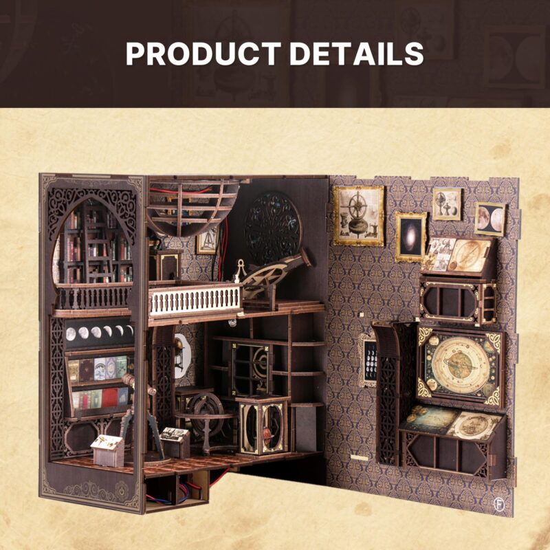 KaayeeWood Astronomy Museum DIY Book Nook Kit with LED