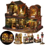 DIY Miniature House Kit, DIY Dollhouse Kit for Adults to Build, Mini Magic House Miniature kit, Model Building Book Nook Diorama Kit, Ideal Gifts for Birthday Christmas(Magic Book Shop)