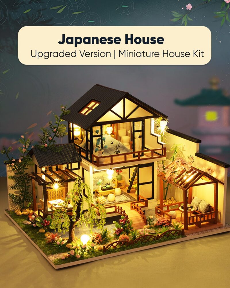 Flybean Japanese House DIY Miniature House Kit with LED