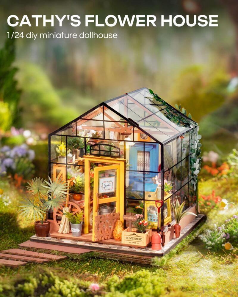 Rolife Cathy's Flower House DIY Miniature House Kit with LED