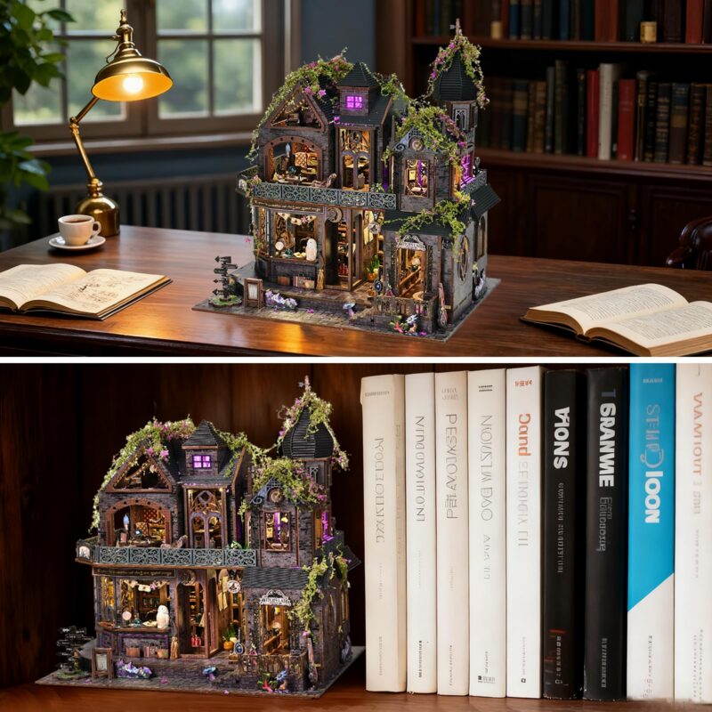 Toyqi Magic Castle DIY Dollhouse Kit with Music Box