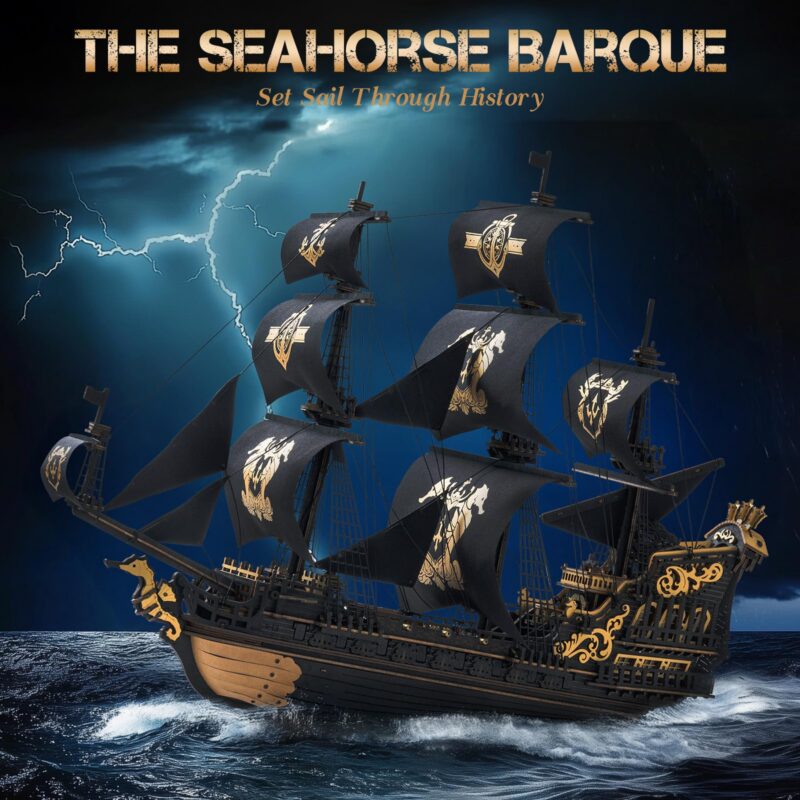 Rokr Seahorse Barque 3D Wooden Puzzle (603 Pcs)