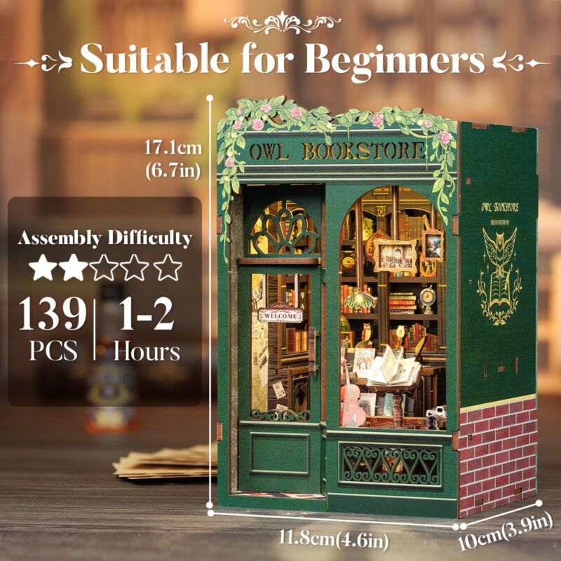 Cutebee Owl Bookstore DIY Book Nook Kit