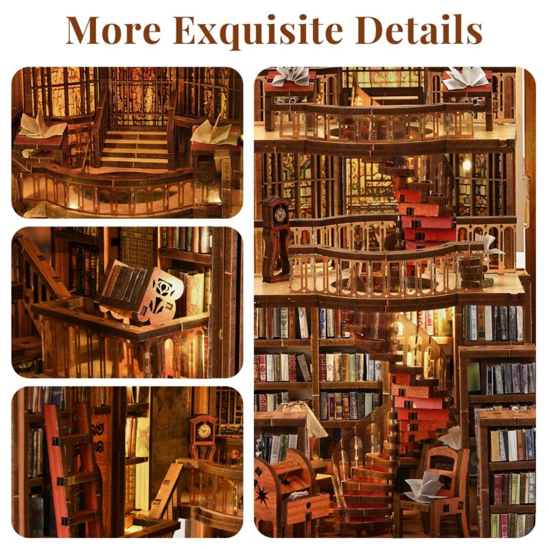 MiniCity Abbey Library DIY Book Nook Kit with LED