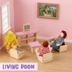 35-Piece 1:12 Dollhouse Furniture Set with Figures