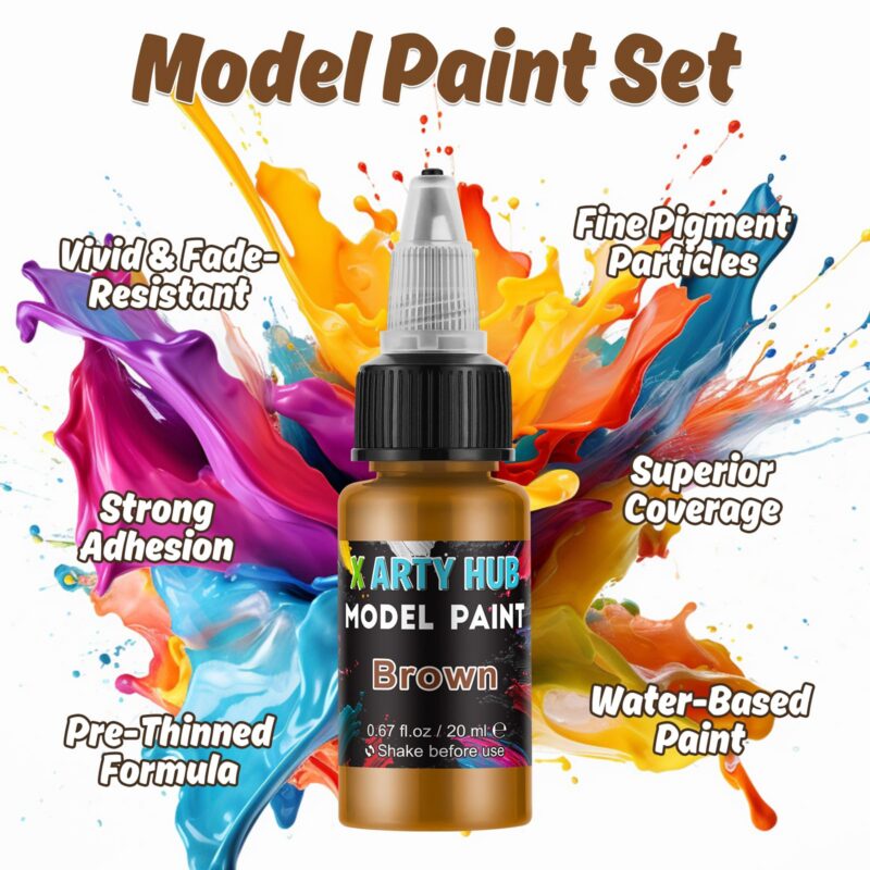 20-Color Model Paint Set with Brushes