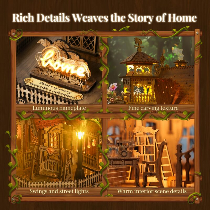 Funpola Countryside Cottage 3D Wooden Puzzle with LED
