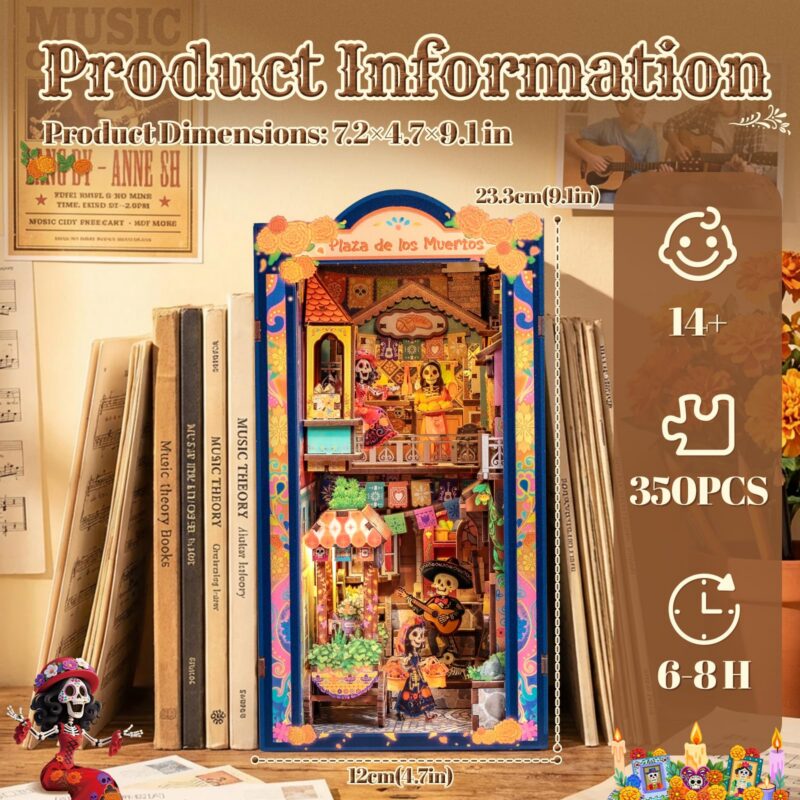 Cutebee Plaza de los Muertos DIY Book Nook Kit with LED