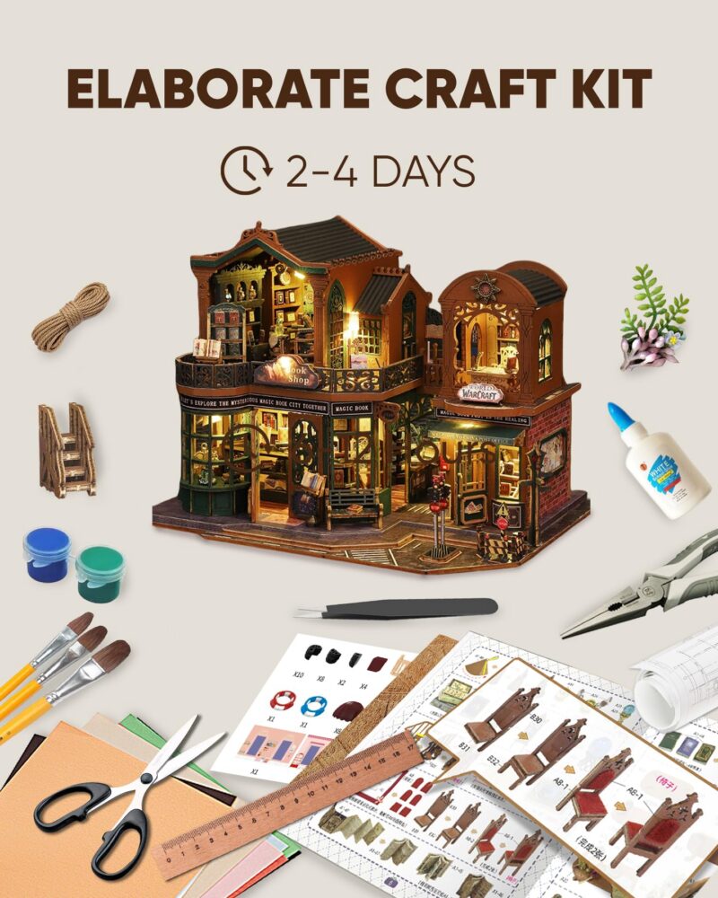Flybean Magic Book Shop DIY Miniature House Kit
