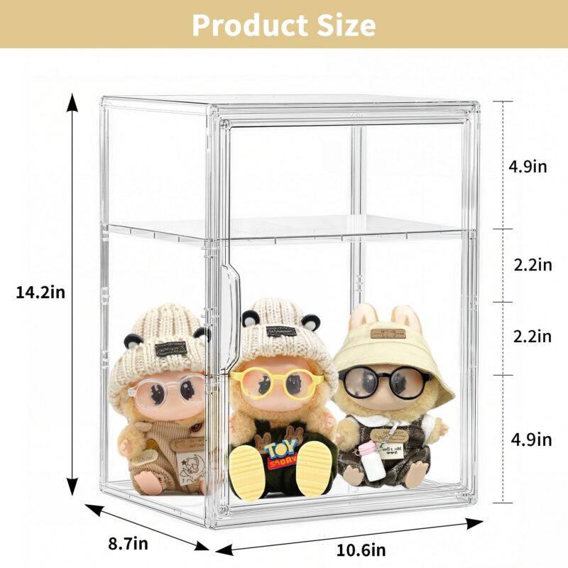Stackable Acrylic Display Case with Adjustable Shelves