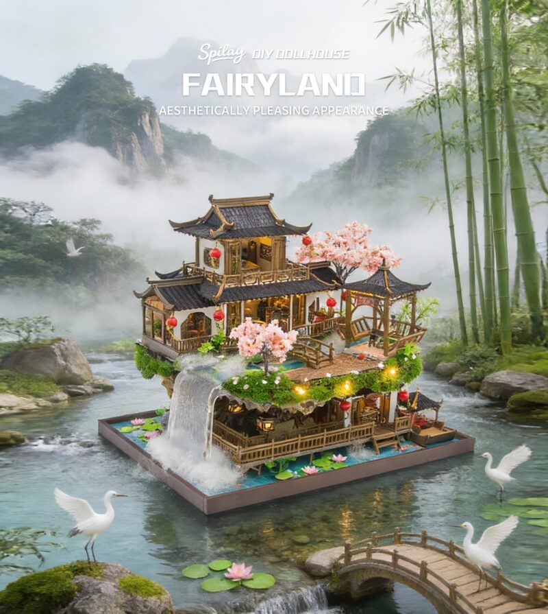 Spilay Fairyland DIY Miniature House Kit with Music Box