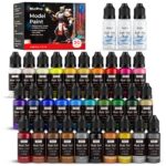 Nicpro 30 Colors Model Paint Set, 20ml Ready to Use Modeling Acrylic Paints, Brush & Airbrush Compatible, Miniature Paint Set for Beginner & Professional on Model, Scale Figure, Crafts, with 3 Thinner