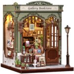CUTEBEE Book Nook Kit - DIY Miniature House Dollhouse Kit for Adults, Booknook Library Bookstore Tiny House Bookshelf Decor 3D Wooden Puzzle, Gifts for Family and Friends (Gallery Bookstore)