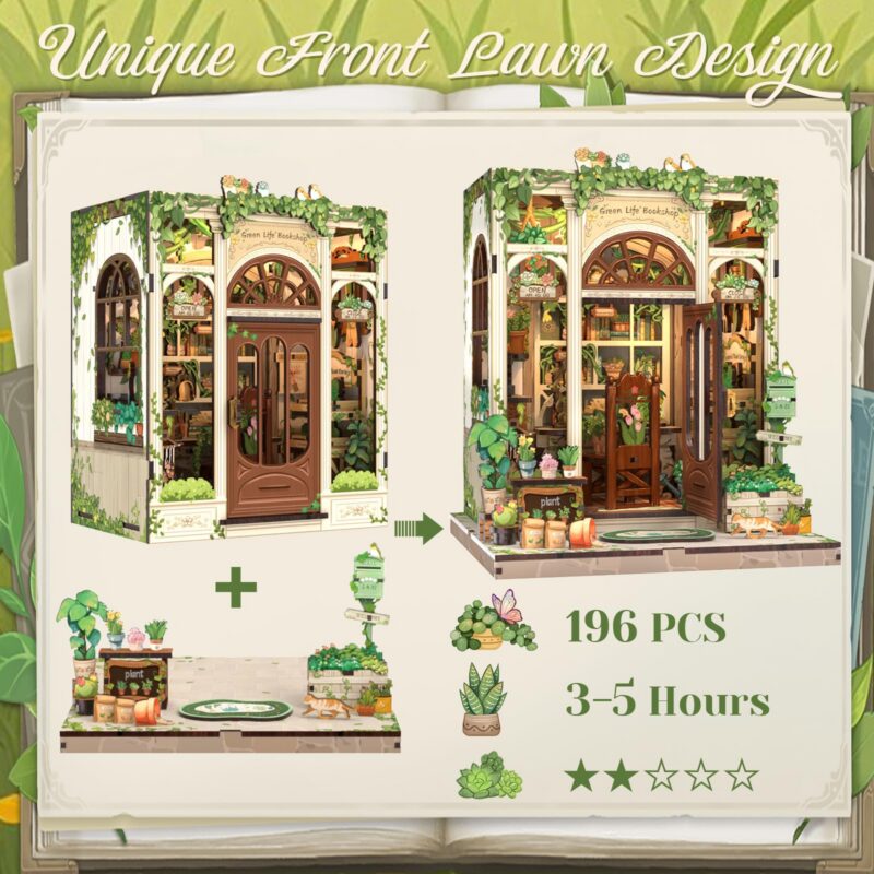Cutebee Green Life Bookshop DIY Book Nook Kit