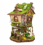 RHZN Book Nook Kit, Miniature House Kit, 3D Wooden Puzzles for Adults, Tree House