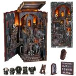 MiniCity Book Nook Kit with LED Light, DIY Miniature Dollhouse Booknook Kit, Creepy Scary 3D Wooden Puzzle Bookshelf Insert Decor for Stress Relief Craft for Book Lovers & Adult (Haunting Relics)