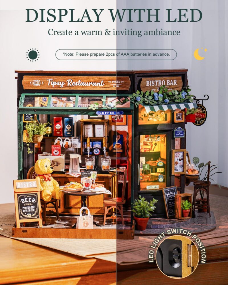 Rolife Tipsy Restaurant DIY Miniature House Kit