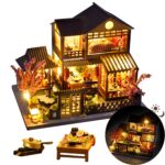 DIY Miniature House Kit, Mini House Kit for Beginners, DIY Dollhouse Kit for Adults to Build, Model Building Craft Diorama Kit, Ideal Gifts for Birthday Christmas(Japanese Garden House)