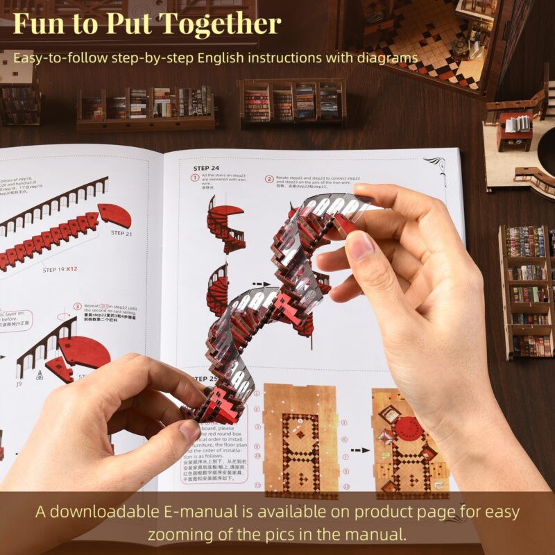 MiniCity Abbey Library DIY Book Nook Kit with LED