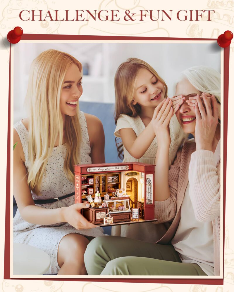 Rolife Vintage French Dessert Shop DIY Miniature House Kit with LED