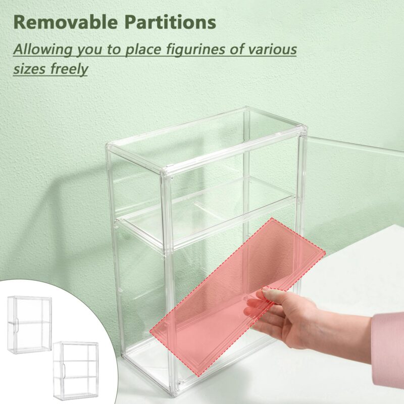 3-Tier Wall-Mounted Acrylic Display Case with Magnetic Door